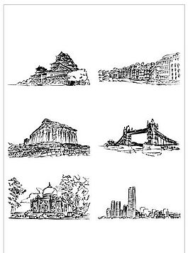 建筑風(fēng)景 筆刷設(shè)計(jì) 矢量 AI格式_0012