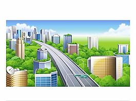 都市建筑风光矢量素材