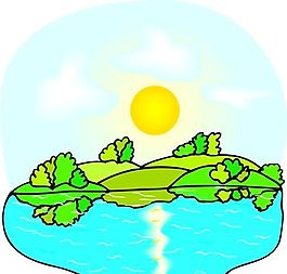 多彩天空 月光 光線 矢量 EPS格式_0105