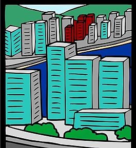 城市風(fēng)景 風(fēng)景建筑 矢量 EPS_0224