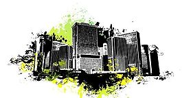 潮流城市建筑主題插畫 矢量素材 eps格式15