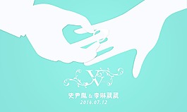 合影墻帶戒指素材
