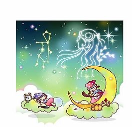 星座卡通图案 矢量AI_24