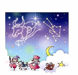 星座卡通圖案 矢量AI_22