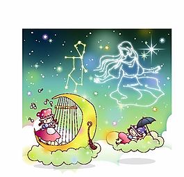 星座卡通圖案 矢量AI_20