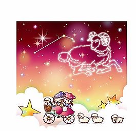 星座卡通圖案 矢量AI_16
