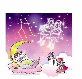 星座卡通圖案 矢量AI_08