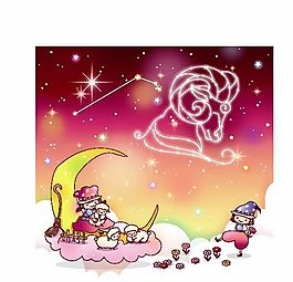 星座卡通图案 矢量AI_07