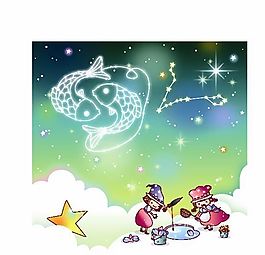 星座卡通图案 矢量AI_01