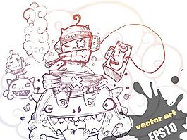 另類卡通圖案 矢量EPS_112