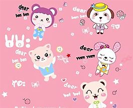 可爱卡通图案 矢量AI_239