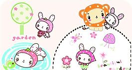 卡通動物印花 矢量CDR_618