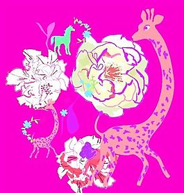 卡通動(dòng)物印花 矢量CDR_368