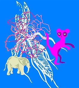 卡通动物印花 矢量CDR_347