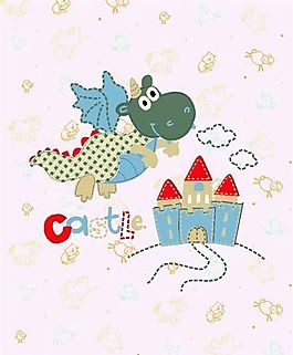 卡通動物印花 矢量CDR_053