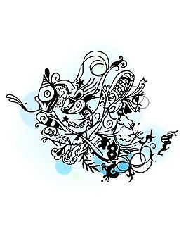 卡通動物印花 矢量CDR_031