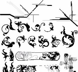 歐美花紋 矢量EPS_9377