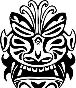 鬼臉裝飾圖案矢量素材