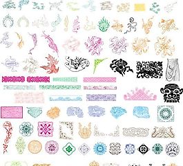 中國極品古典花紋矢量素材