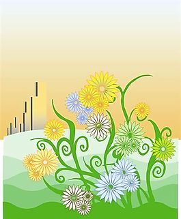 花草裝飾圖案矢量素材
