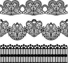 蕾絲花紋花邊矢量素材 eps格式_04