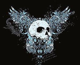 恐怖骷髏主題 潮流T-shirt圖案 矢量素材 eps格式_05