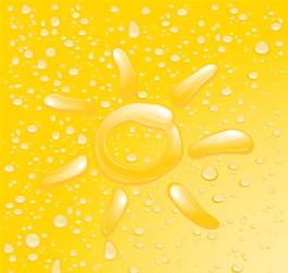 太陽(yáng) 黃色 彩色水珠背景矢量素材 ai格式_03