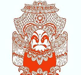 京劇人物剪紙 矢量CDR_45