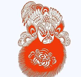 京劇人物剪紙 矢量CDR_01