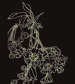 白描线条花纹-12 矢量CDR