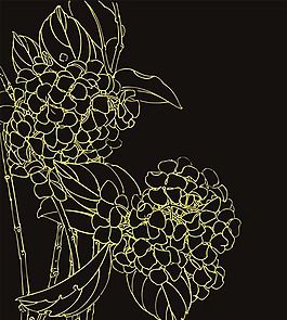 白描線條花紋-08 矢量CDR
