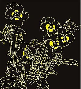白描線條花紋-05 矢量CDR