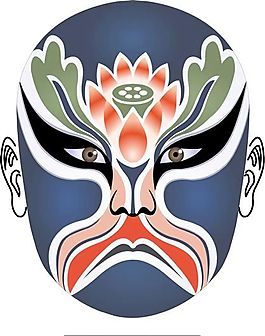鐘離春 湘江會 京劇臉譜 卡通臉譜 矢量素材 AI