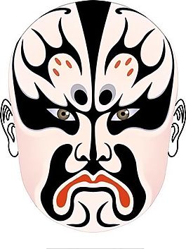 張苞 小桃園 京劇臉譜 卡通臉譜 矢量素材 AI