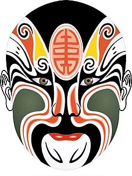 夏侯德 定君山 京劇臉譜 卡通臉譜 矢量素材 AI