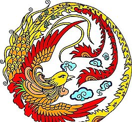 鳳凰 鳳紋圖案 鳥類裝飾圖案 矢量素材 CDR格式_0112