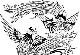 鳳凰 鳳紋圖案 鳥類裝飾圖案 矢量素材 CDR格式_0042