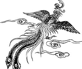 鳳凰 鳳紋圖案 鳥類裝飾圖案 矢量素材 CDR格式_0033