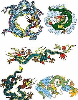 龍紋圖案矢量素材