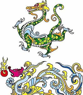 龍紋圖案矢量素材