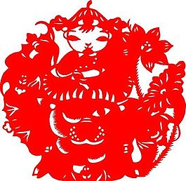 2009年牛年新春吉祥剪纸 牛 民间艺术 矢量素材 ai格式_12