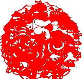 2009年牛年新春吉祥剪紙 牛 民間藝術 矢量素材 ai格式_07