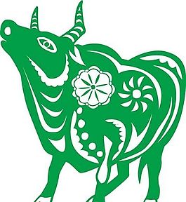 2009年火牛矢量剪纸 新年素材