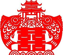 0052_雙喜字 囍 吉祥圖案 剪紙 矢量AI