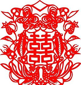 0031_雙喜字 囍 吉祥圖案 剪紙 矢量AI