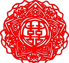 0030_雙喜字 囍 吉祥圖案 剪紙 矢量AI
