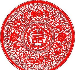 0024_雙喜字 囍 吉祥圖案 剪紙 矢量AI