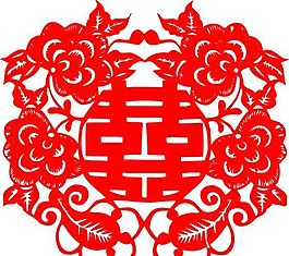 0021_雙喜字 囍 吉祥圖案 剪紙 矢量AI