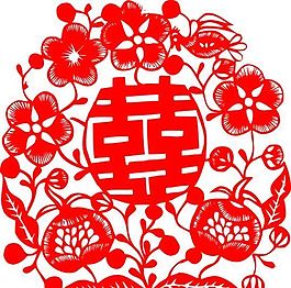 0011_雙喜字 囍 吉祥圖案 剪紙 矢量AI