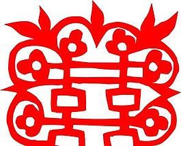 0005_雙喜字 囍 吉祥圖案 剪紙 矢量AI